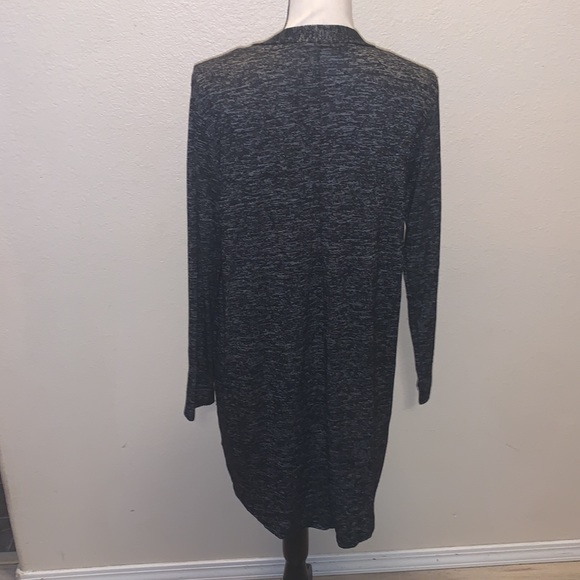 JM Fleurette heathered black high low open cardigan sweater - Picture 5 of 7